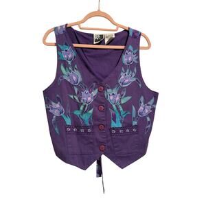 [Vintage] Purple Phool Tulip Vest - Size M